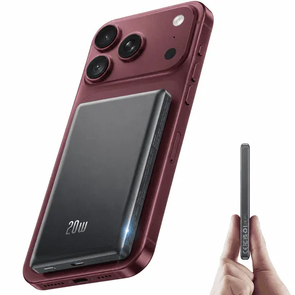 Best seller, Magnetic Portable Charger, Ultra Slim 10000mAh Magnetic Power Bank, 20W PD Fast Charging Wireless Power Bank Compatible with iPhone 18/17/16/15/14/13 Pro Max, Black $20.99 Was $99.99