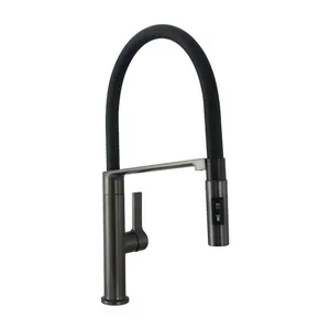 Grifo de cocina monomando caño alto DELINIA Imán Oly antracita mate