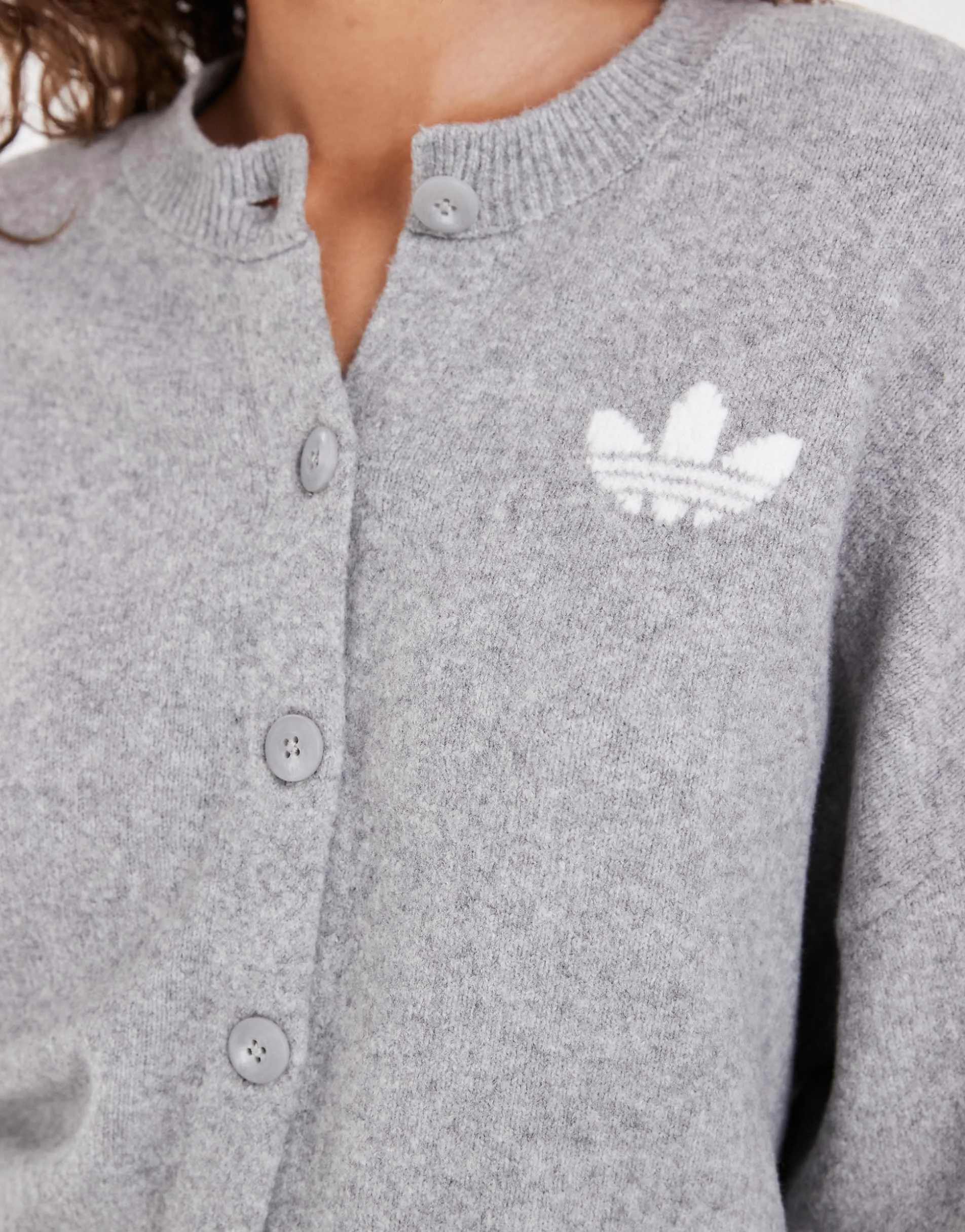adidas Originals knitted cardigan in grey