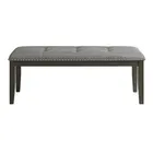Everdeen Transitional Upholstered Dining Bench with Button Tufting and Nailheads