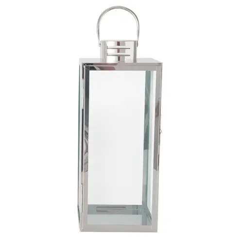 Laterne - silber - 49 cm hoch