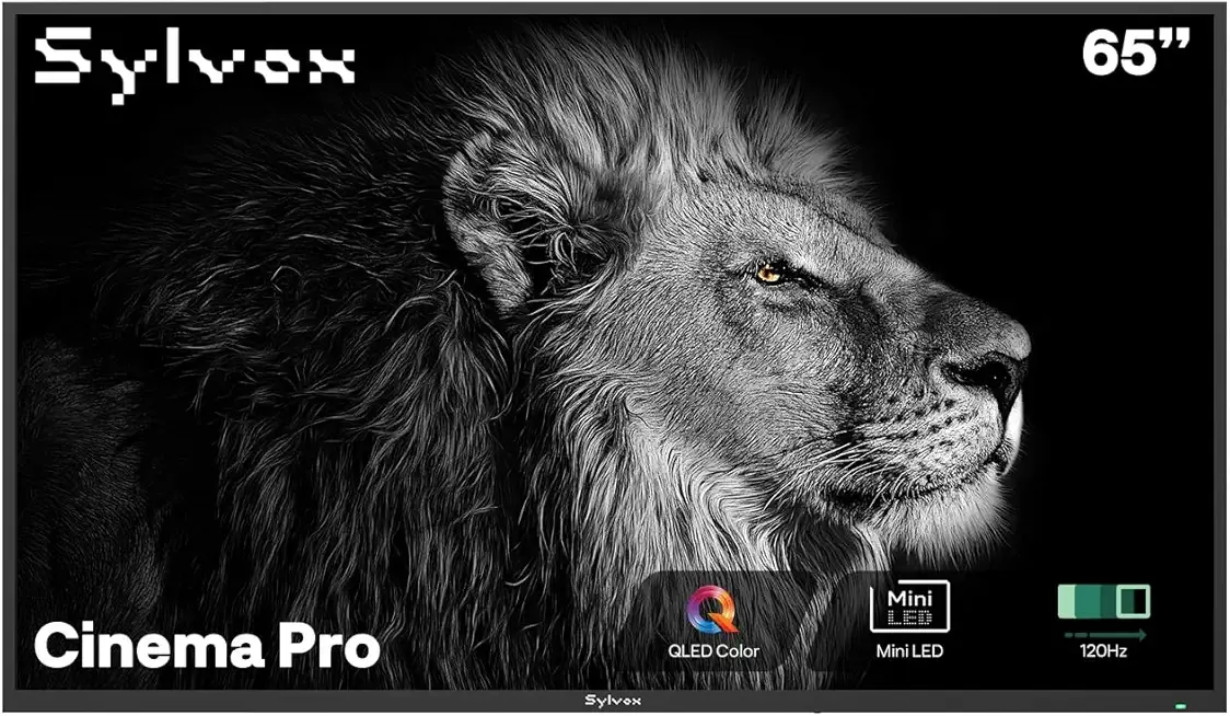 SYLVOX Outdoor TV, 65 inch Mini-LED QLED TVs for Outdoor Use, 3500nits Super High Brightness, 120Hz, IP55 Waterproof, Compatible with Google & Dolby Atmos, HDMI 2.1 & USB 3.0 (Cinema Pro/2025)