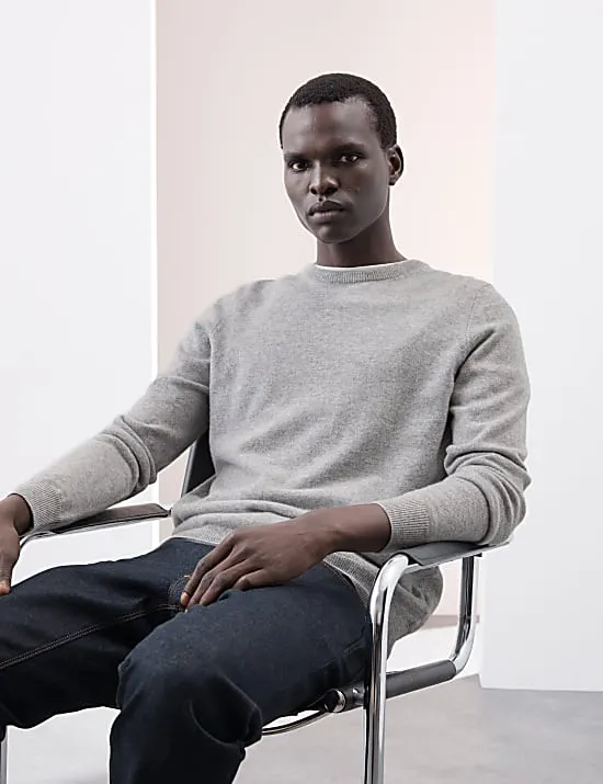 Pullover aus reinem Kaschmir mit Rundhalsausschnitt
