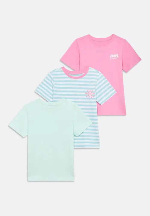 3 PACK - T-shirts med print - white/pink/light green