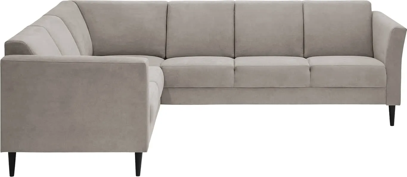Naxos hjørnesofa 2 seter, med hjørne og 3 seter i stoffet Soro Greige