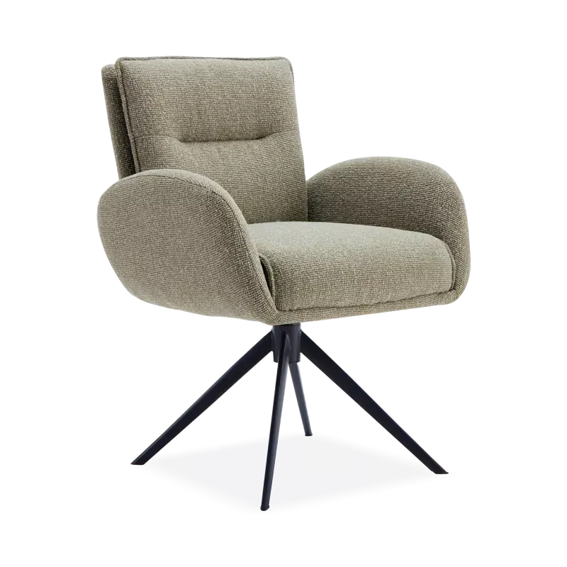 Armstoel Skye (poot draai: zwart) - Lodge Thyme