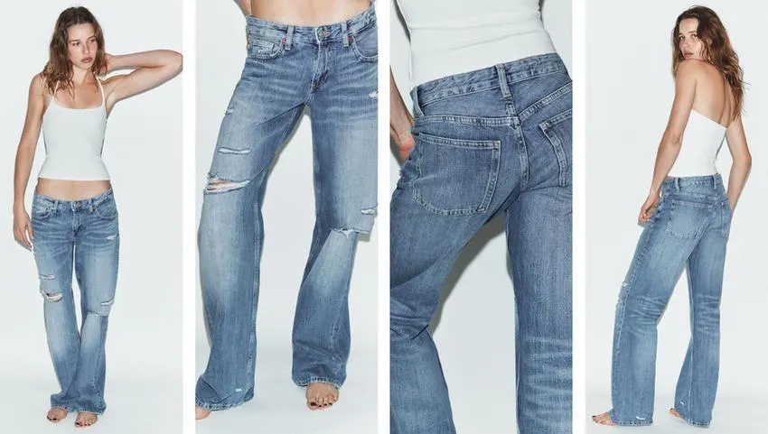 TRF LOW-RISE WIDE-LEG JEANS