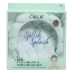 Set De Limpieza Facial Diadema y Muñequeras de Felpa Mint CALA 3 Piezas