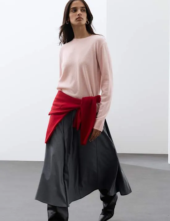 Pullover aus reinem Kaschmir mit Rundhalsausschnitt