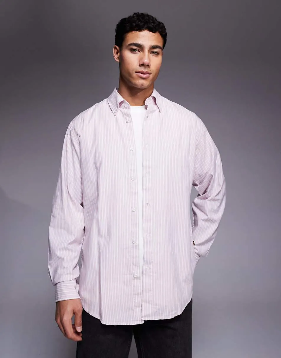 BOSS Orange ricoplus regular fit shirt in pastel purple