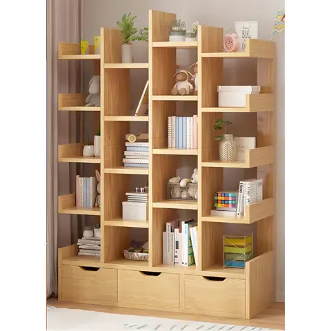 Escritorio Organizador Estantes De Madera 23 Pisos Con Cajón