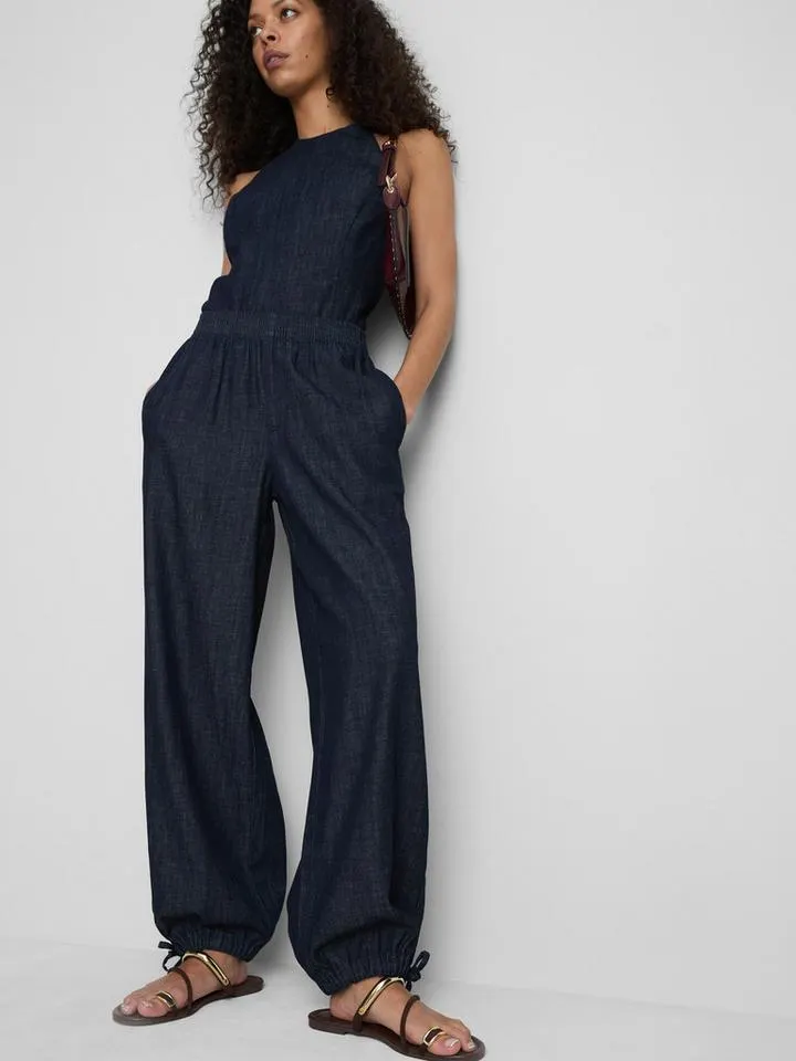 Pantaloni harem in denim di cotone Paula Echevarría