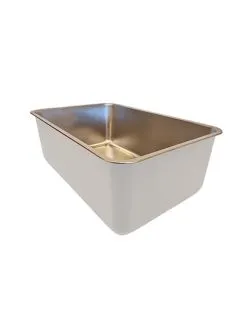 Quapas! Rvs Kattenbak - Bak - 60x40x20 cm Wit Zilver