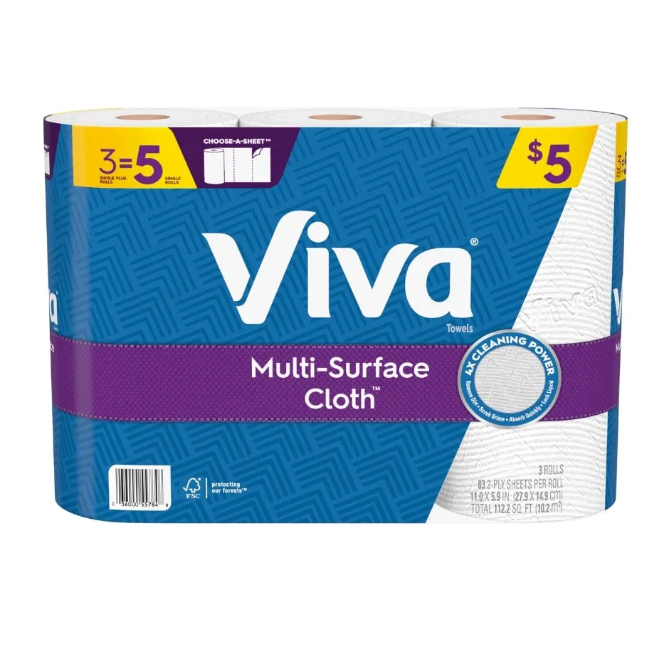 Viva Multi-Surface Paper Towels - 3 Plus Rolls