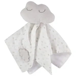 Doudou mouchoir nuage imprimé gouttes de pluie pour bébé