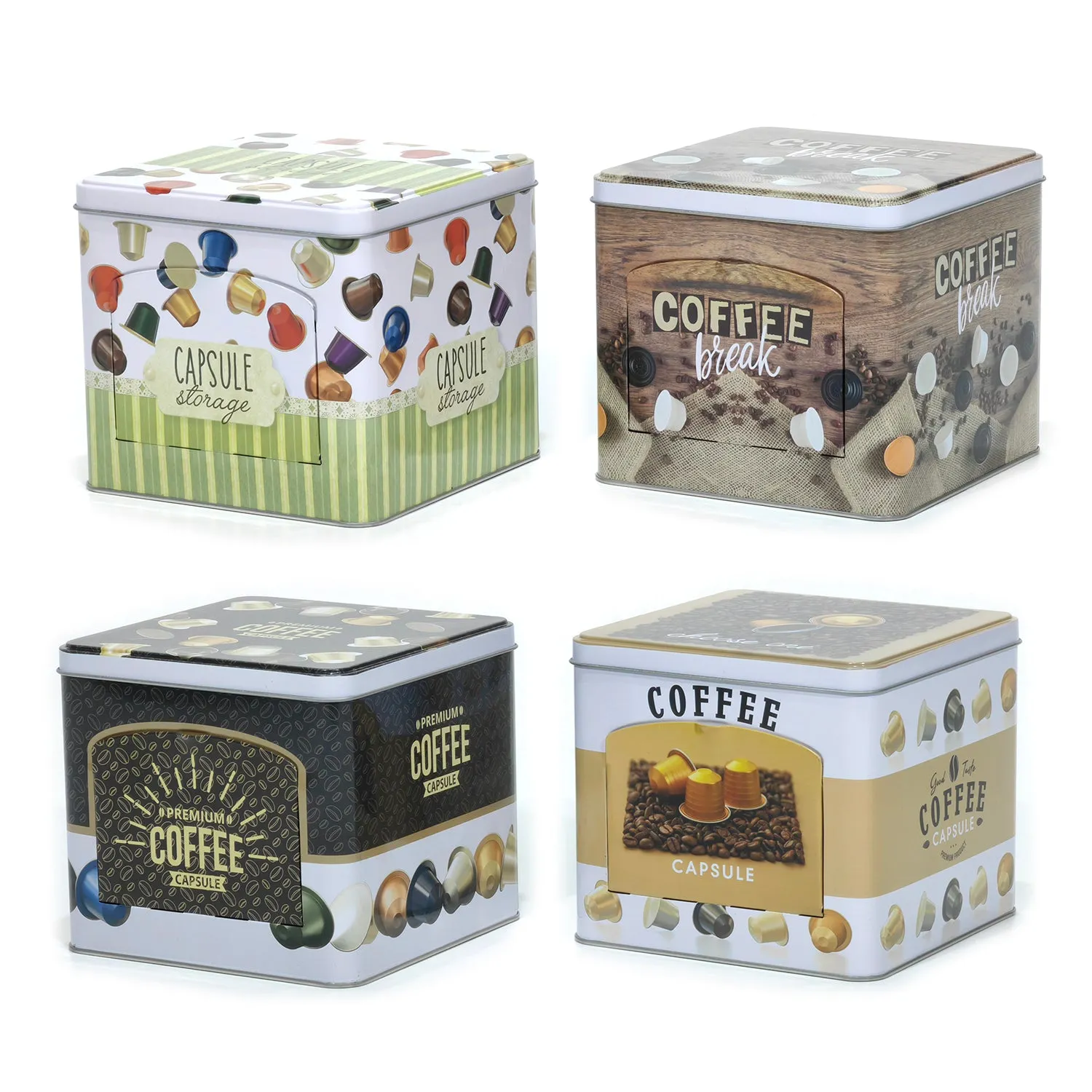 Contenitore Portacapsule in Latta h13x14,5x14,5 cm