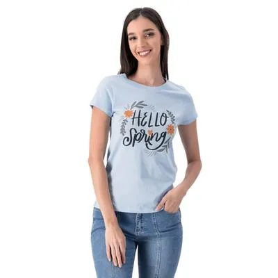 Playera Mxstaza Manga Corta Estampado Hello Spring