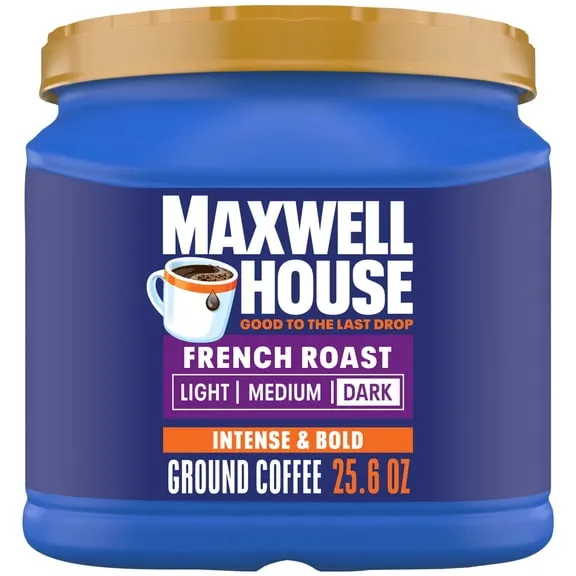 Maxwell House French Roast Dark Roast Ground Coffee, 25.6 oz Canister $13.97 54.6 ¢/oz