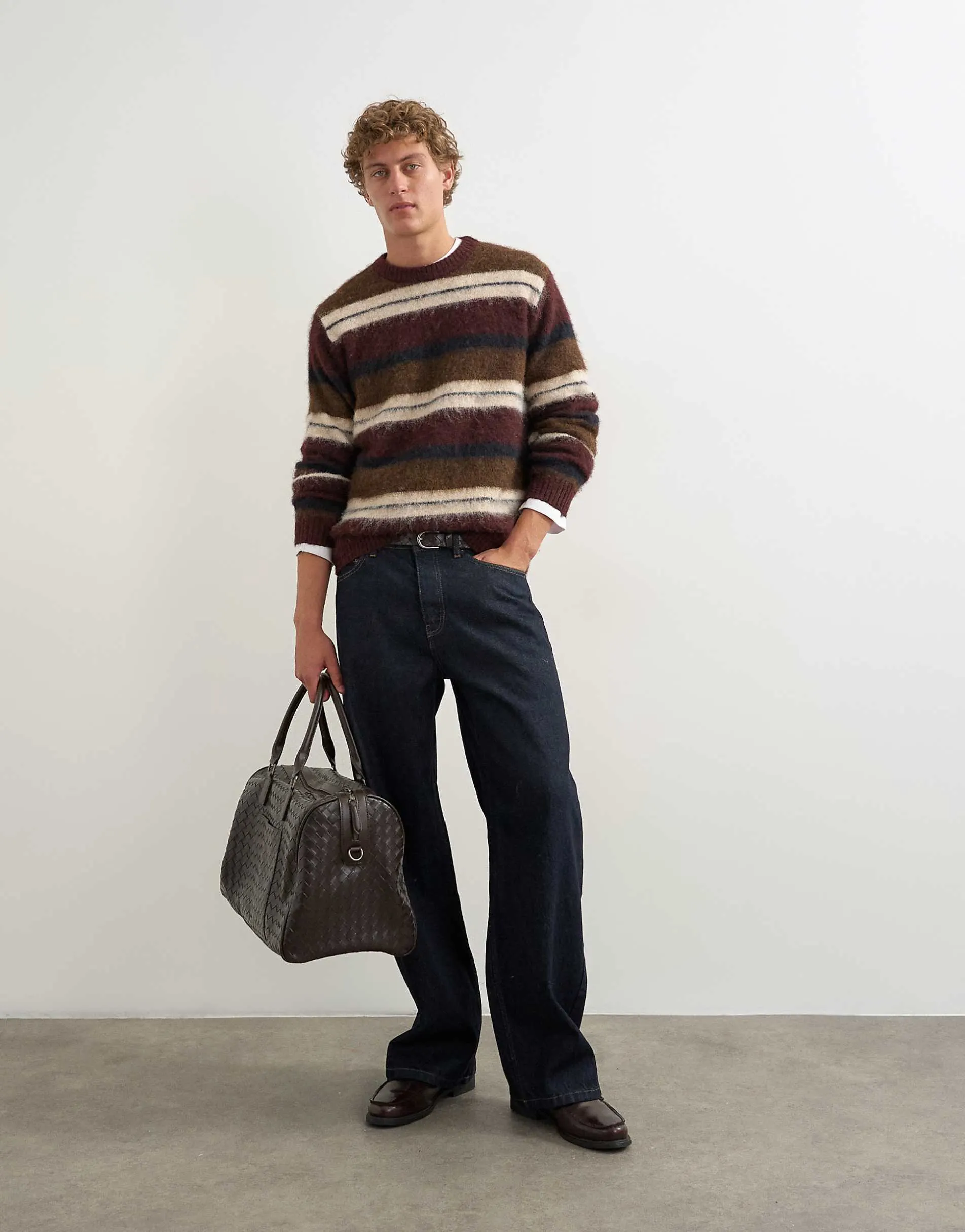 Topman rigid baggy fit jean in rinse wash