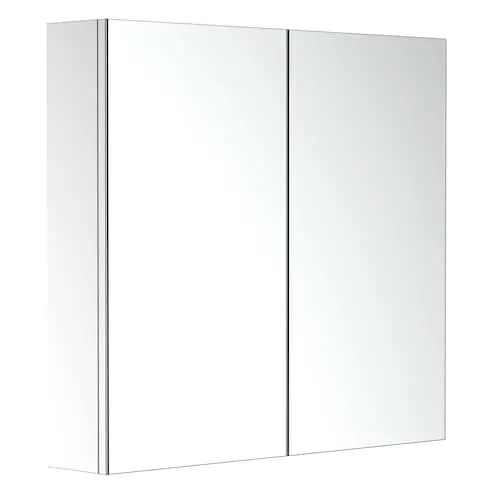23.6-inch Mirror Cabinet with Double Doors in Silver