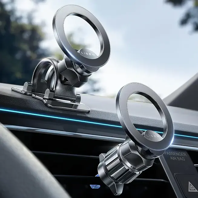 LISEN for MagSafe Car Phone Mount -Strong Magnets Magnetic Phone Holders for Your Car 3 in 1 Vent Dashboard Magnet Cell Phones Holder Mounts fit iPhone 18 Pro Max 17 16 15 14 13 12 All Smartphone