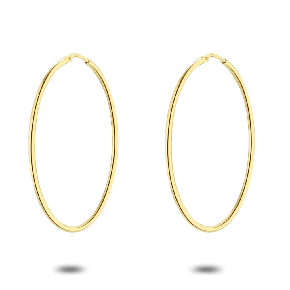 Oorringen in 18kt verguld zilver, 43 mm