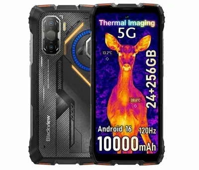 Blackview ROCK 3 Outdoor Smartphone, 32+256GB,6.78" 120Hz,10000mAh,kabelloses Laden,Android 16,108MP Camera,Thermal Imaging,IP68/IP69K Waterproof