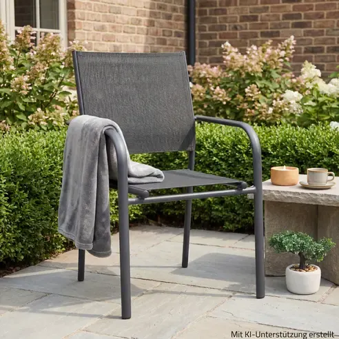 Stapelsessel - anthrazit - mit Armlehne