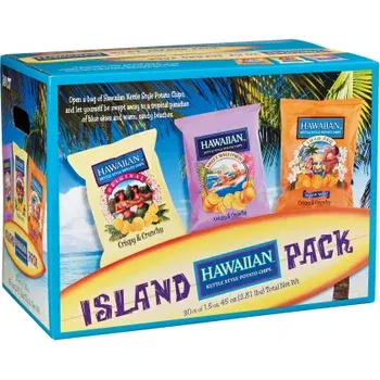 Hawaiian Kettle Style Island Variety Potato Chips, 1.5 oz, 30-count