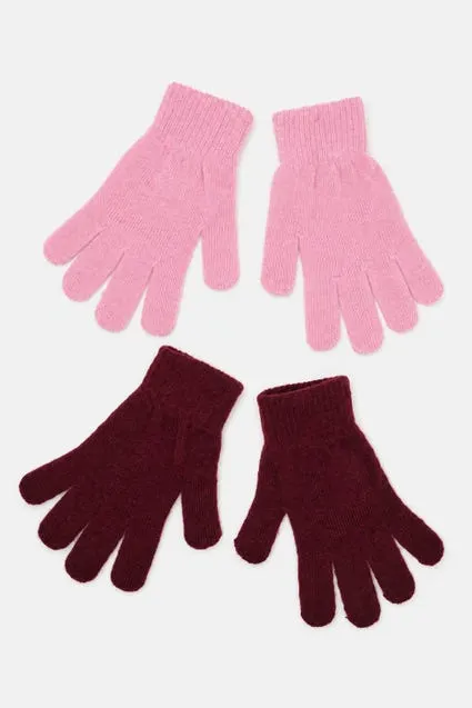 Kids 2-pack handschoenen effen