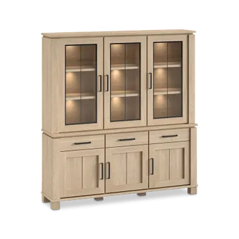 Opzetkast Vitrine BELMONTE Brushed Sand Oak B199
