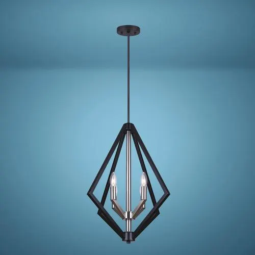 Patriot Lighting® Dryden Matte Black & Brushed Nickel 4-Light Pendant