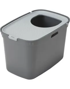Moderna Top Cat Cool Grey Kattenbak - Kattentoilet - 59x39x38.3 cm Donkergrijs Lichtgrijs