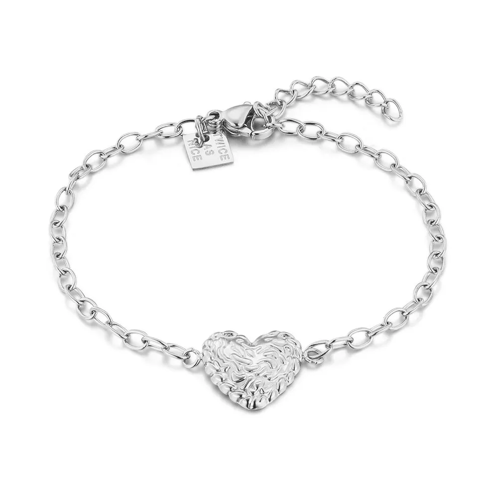Armband in edelstaal, hartje