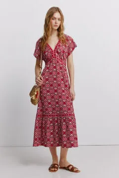 Vestido estampado cenefa