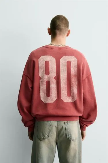 QUARTER-ZIP PRINTED SWEATSHIRT