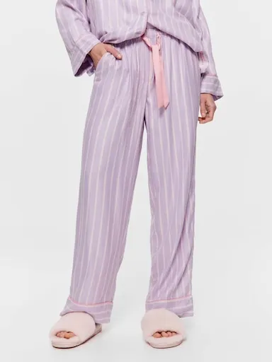 Lilac Stripe Viscose Flannelette Classic Pj Pant
