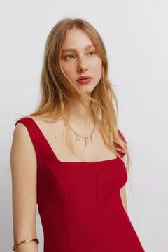 Vestido tirantes corto lino