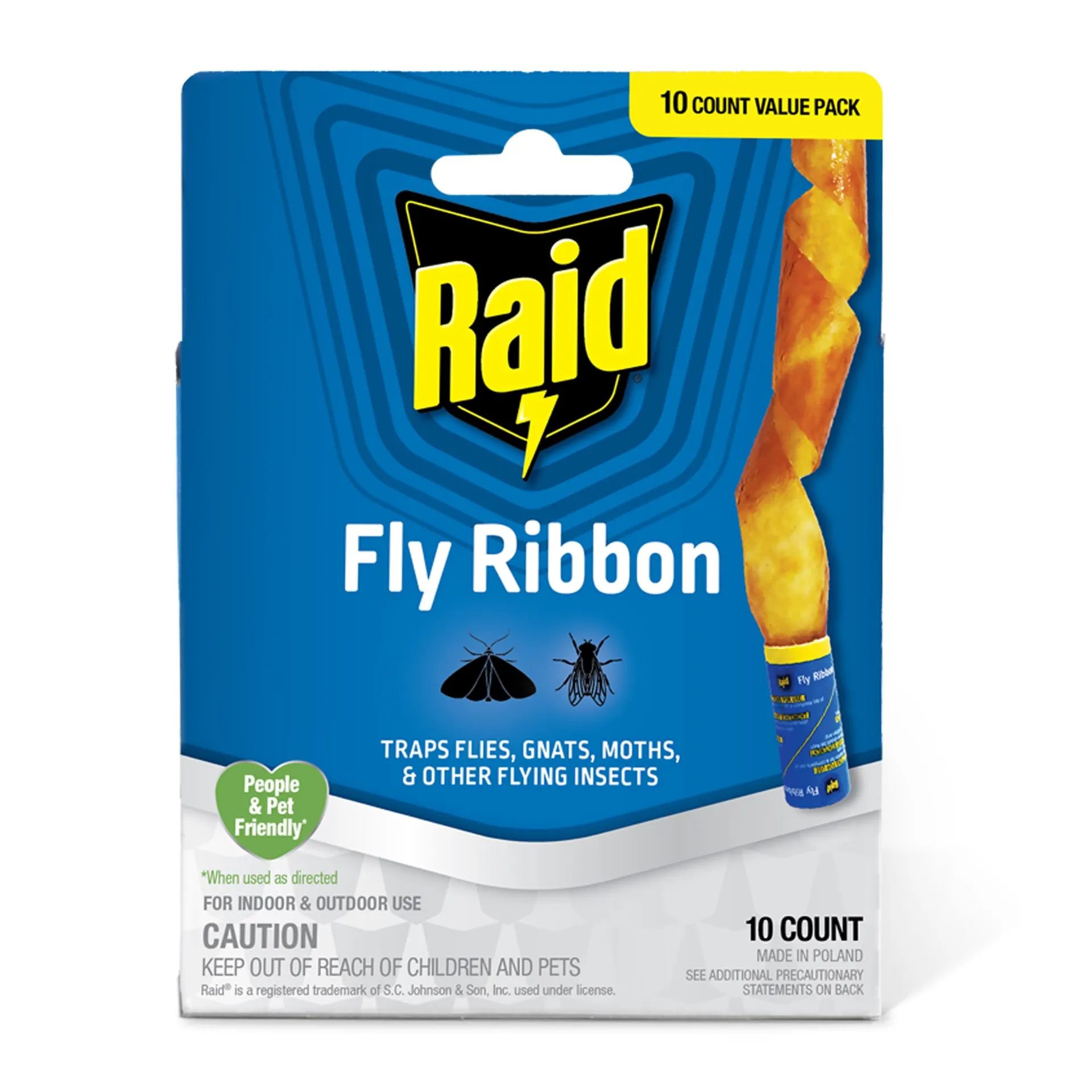 Fly Ribbon Trap Indoor/Outdoor Glue Device Insect Trap 10 -Pack