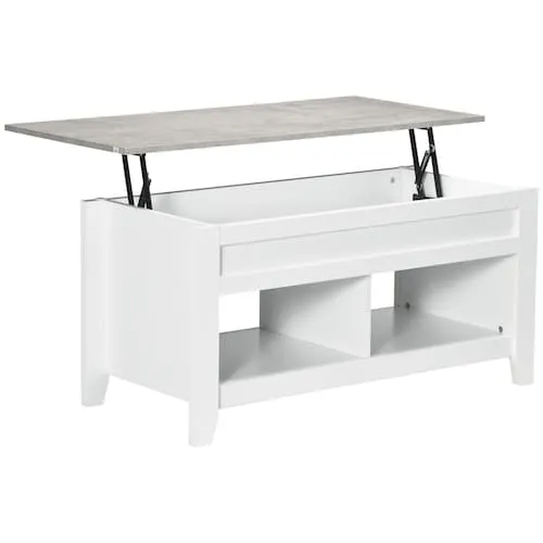 41.3-inch W Lift Top Coffee Table with Hidden Storage Compartment White