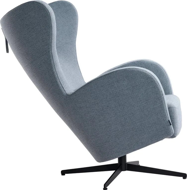 Amanda hvilestol stoff Saga denim, sokkel S04 svart lakkert stål