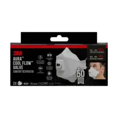 Maske s fint støv 9332c2 ffp3 m/ ventil eske a 2 stk