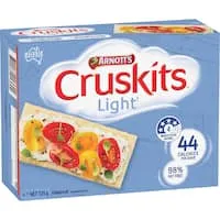 arnotts cruskits light crispbread low fat 125g