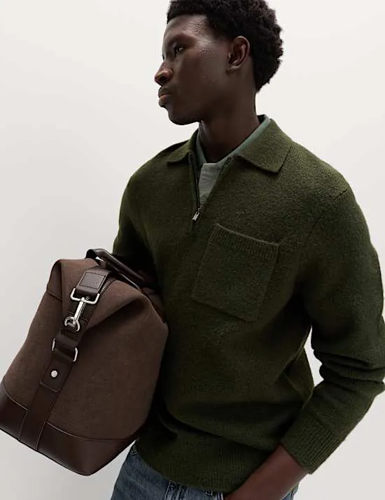 Half Zip Knitted Polo Jumper