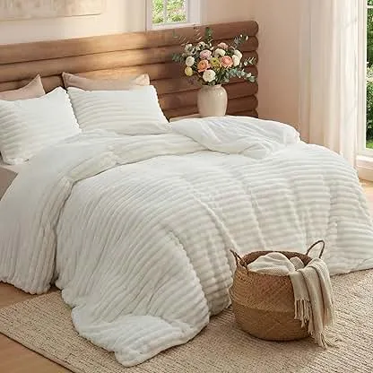 Bedsure Queen Fluffy Comforter Set - GentleSoft 3…