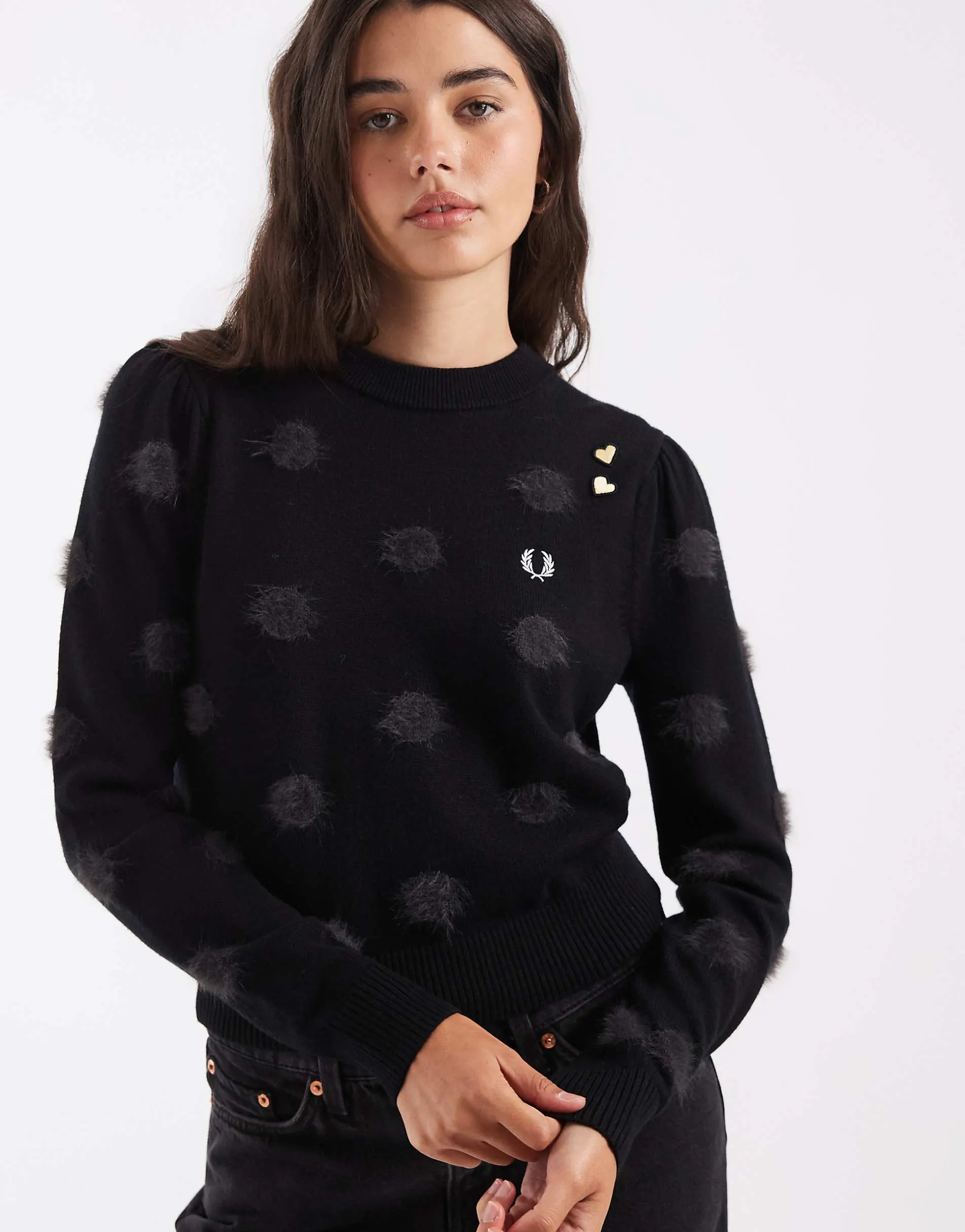 Fred Perry x Amy Winehouse polka dot knit jumper in black