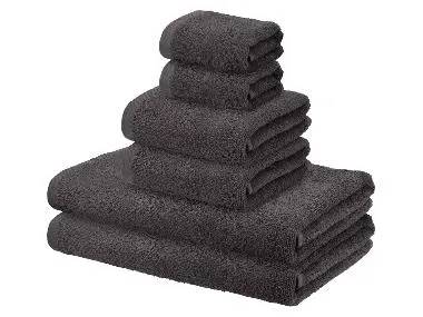 Set de toallas de rizo 6 piezas (gris oscuro)