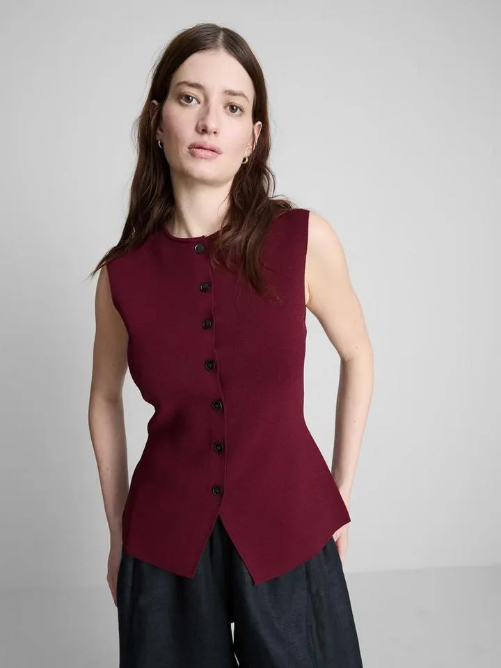 Débardeur boutonné en maille The Edit