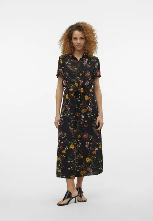 VMSIMPLY - Skjortekjole - black vicka