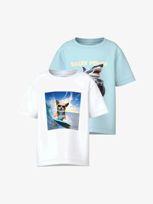 2 Pack - T-shirts med print - bright white/packlimpet shell